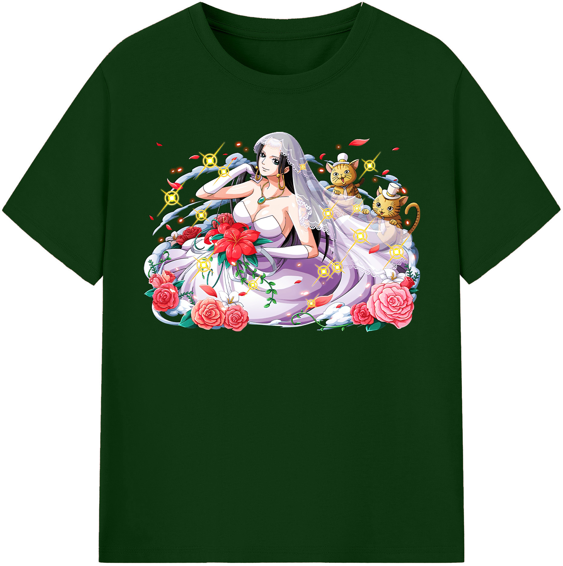 ワンピース ボア・ハンコック ONE PIECE Boa·Hancock 綿100％半袖Tシャツ（フロントプリント）